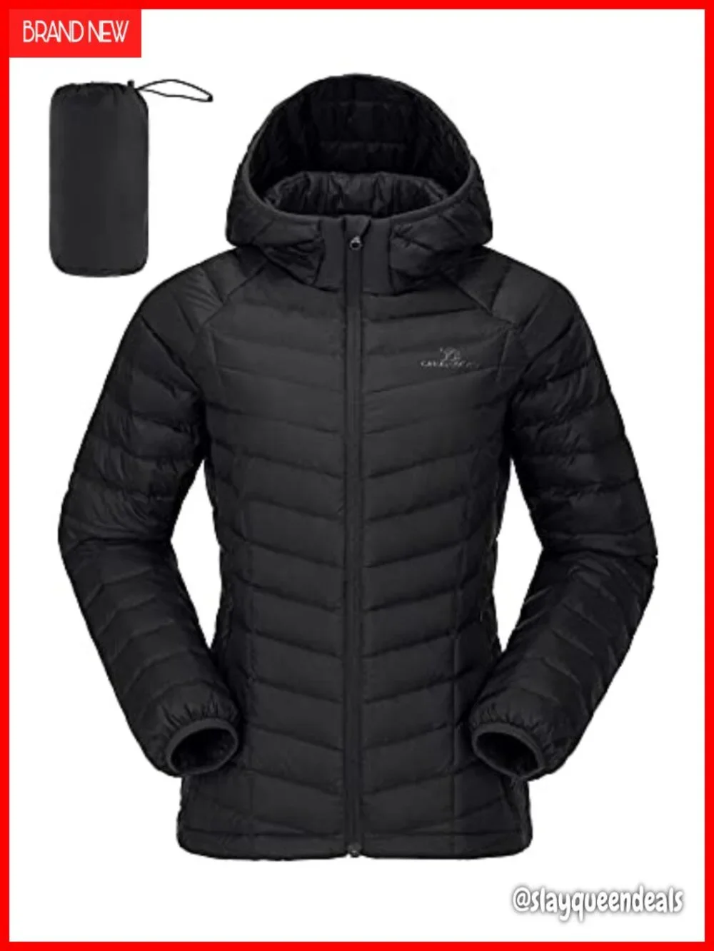Women's Lightweight Packable Down Puffer Coat with Hood, Windproof, Water